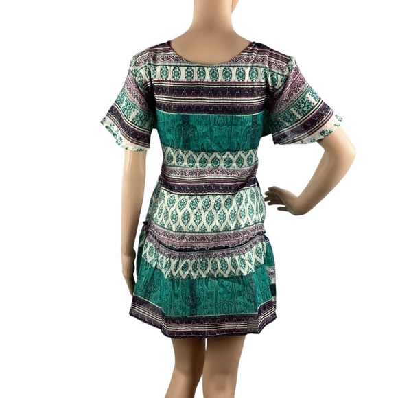 RAGA Short Wrap Dress Size S Turquoise Multicolor - Picture 5 of 7